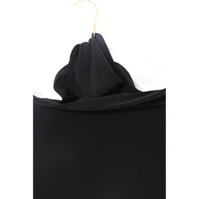 Norma Kamali Black Strapless Hooded Maxi Dress XS/34 Stretch Jersey Minimalist - Thumbnail 2