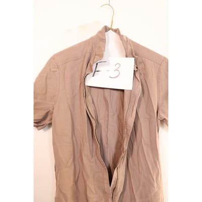 Tan Short Sleeve Utility Jumpsuit Full Zip Elastic Ankle Cuffs Twill Coveralls - Thumbnail 12