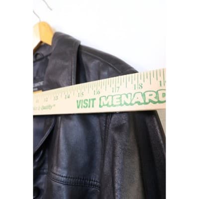 Centigrade Leather Black Button Front Jacket Mid Length Coat Mens RN 81893 - Thumbnail 9