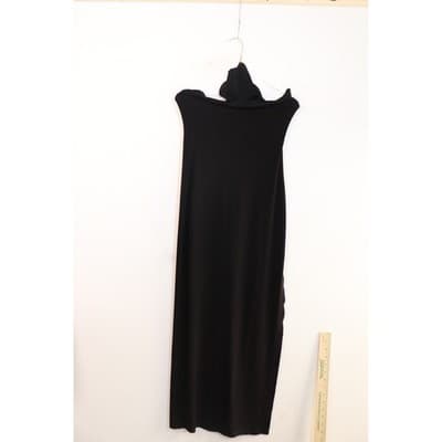 Norma Kamali Black Strapless Hooded Maxi Dress XS/34 Stretch Jersey Minimalist