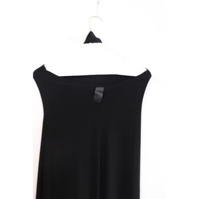 Norma Kamali Black Strapless Hooded Maxi Dress XS/34 Stretch Jersey Minimalist - Thumbnail 6