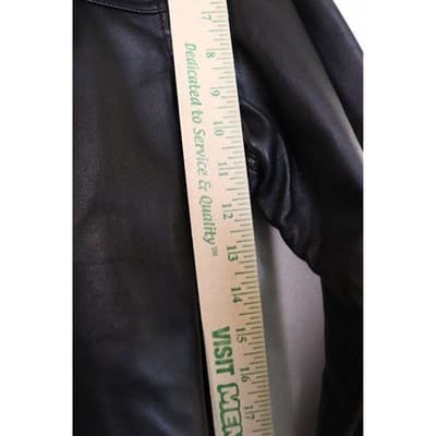 Centigrade Leather Black Button Front Jacket Mid Length Coat Mens RN 81893 - Thumbnail 3