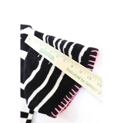 The Quacker Factory Vintage Zebra Print Knit Top Black White Pink Blue Large - Thumbnail 4