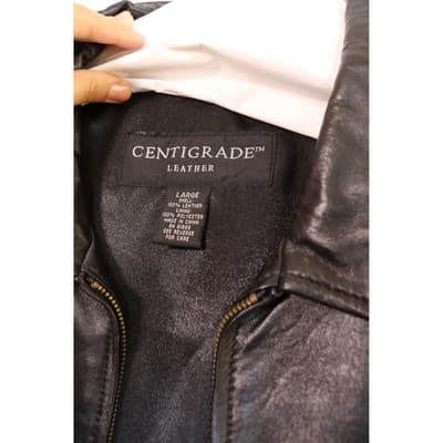 Centigrade Leather Womens Black Zip Front Long Leather Jacket Coat RN 81893 - Thumbnail 3