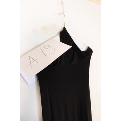 Norma Kamali Black Strapless Hooded Maxi Dress XS/34 Stretch Jersey Minimalist - Thumbnail 11