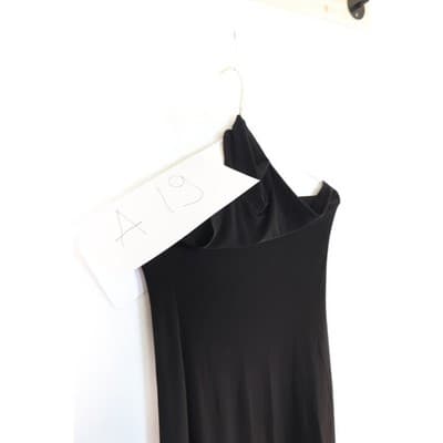 Norma Kamali Black Strapless Hooded Maxi Dress XS/34 Stretch Jersey Minimalist - Thumbnail 10