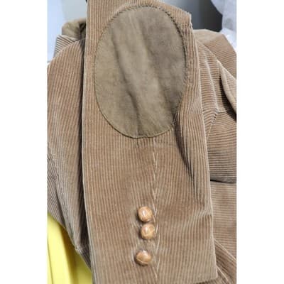 Vintage Tan Corduroy Skirt Suit Set Blazer Button Down Midi Skirt Tan 2 Piece - Thumbnail 15