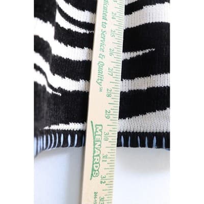 The Quacker Factory Vintage Zebra Print Knit Top Black White Pink Blue Large - Thumbnail 6