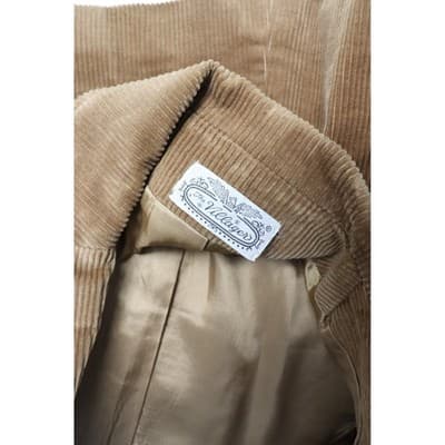 Vintage Tan Corduroy Skirt Suit Set Blazer Button Down Midi Skirt Tan 2 Piece - Thumbnail 13