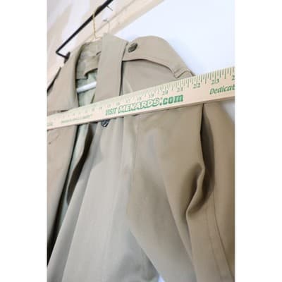 Vintage Tan Khaki Double Breasted Trench Coat Men Long Overcoat Made in USA A19 - Thumbnail 2