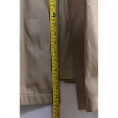 Vintage Tan Khaki Double Breasted Trench Coat Men Long Overcoat Made in USA A19 - Thumbnail 4