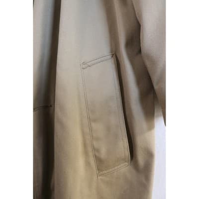 Vintage Tan Khaki Double Breasted Trench Coat Men Long Overcoat Made in USA A19 - Thumbnail 6