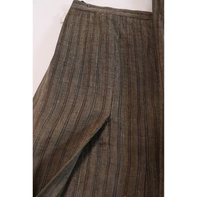 Vintage Brown Pinstripe Skirt Suit Set Double Breasted Blazer Pleated Skirt 10 - Thumbnail 11