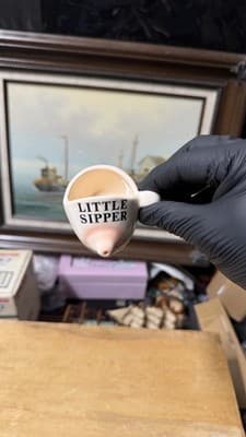 Vintage Little Sipper Novelty Ceramic Cup Breast Shaped Funny Mug - Thumbnail 5