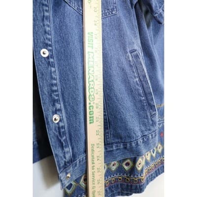 Denim & Co. Embroidered 2 Piece Set Shirt & Skirt Blue Cotton Medium NWT QVC - Thumbnail 4