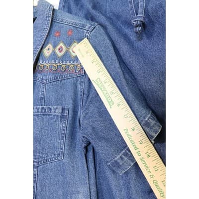 Denim & Co. Embroidered 2 Piece Set Shirt & Skirt Blue Cotton Medium NWT QVC - Thumbnail 3