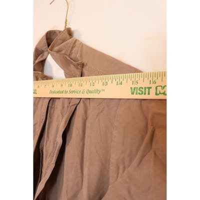 Tan Short Sleeve Utility Jumpsuit Full Zip Elastic Ankle Cuffs Twill Coveralls - Thumbnail 7
