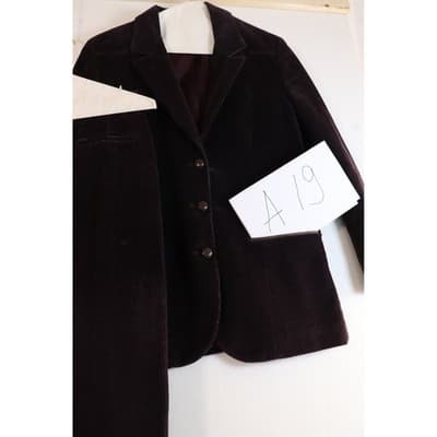 Vintage Purple Corduroy Skirt Suit Blazer and Midi Skirt Set 2 Piece Academic - Thumbnail 16