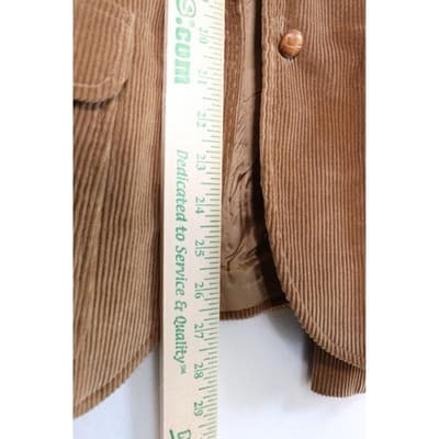 Vintage Tan Corduroy Skirt Suit Set Blazer Button Down Midi Skirt Tan 2 Piece - Thumbnail 11