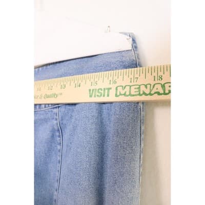 Vintage Light Wash Denim Wrap Skirt Side Button Fly Blue Mini F-3 - Thumbnail 3
