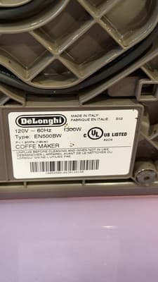 DeLonghi Nespresso EN500BW Coffee Machine w/ Milk Frother Works Needs Descale - Thumbnail 9