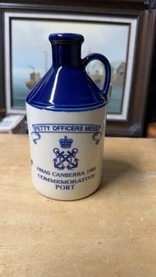 HMAS Canberra 1988 Commemorative Port Jug Petty Officers Mess Ceramic - Thumbnail 2