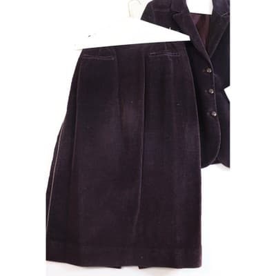 Vintage Purple Corduroy Skirt Suit Blazer and Midi Skirt Set 2 Piece Academic - Thumbnail 15