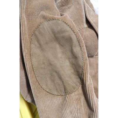 Vintage Tan Corduroy Skirt Suit Set Blazer Button Down Midi Skirt Tan 2 Piece - Thumbnail 14
