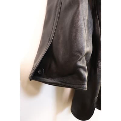 Centigrade Leather Black Button Front Jacket Mid Length Coat Mens RN 81893 - Thumbnail 11