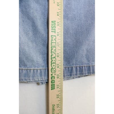 Vintage Light Wash Denim Wrap Skirt Side Button Fly Blue Mini F-3 - Thumbnail 2
