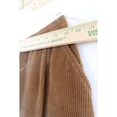 Vintage Tan Corduroy Skirt Suit Set Blazer Button Down Midi Skirt Tan 2 Piece - Thumbnail 8