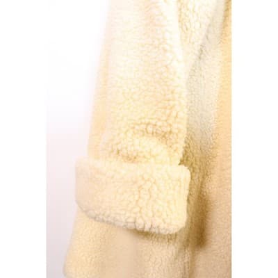 Dennis Basso Cream Faux Shearling Teddy Coat Button Front Sherpa Jacket Womens - Thumbnail 10