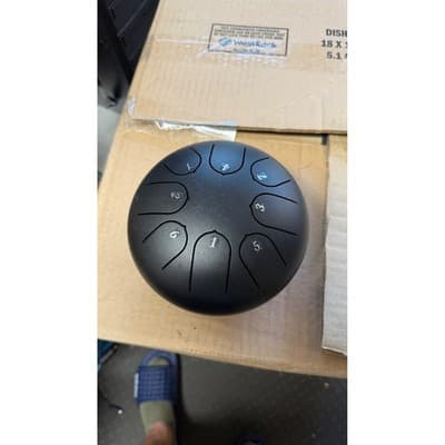 8 Note Steel Tongue Drum Matte Black Percussion Instrument for Meditation Yoga - Thumbnail 7