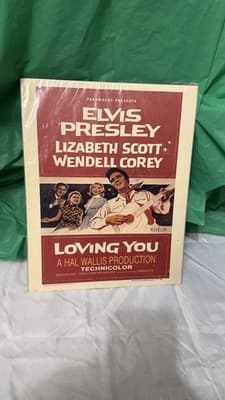 Vintage Elvis Presley Loving You 1957 Original Movie Poster Paramount - Thumbnail 4
