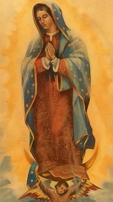 Vintage Our Lady of Guadalupe Wood Plaque Signed Del Ryan 18” x 14” - Thumbnail 3