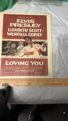 Vintage Elvis Presley Loving You 1957 Original Movie Poster Paramount - Thumbnail 23