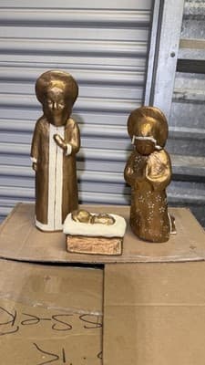 Neiman Marcus Vintage Handcrafted Nativity Set Joseph Mary Baby Jesus w/ Box - Thumbnail 8