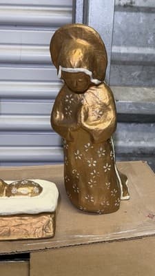 Neiman Marcus Vintage Handcrafted Nativity Set Joseph Mary Baby Jesus w/ Box - Thumbnail 3
