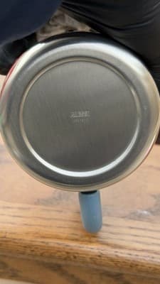 Alessi 18/10 Stainless Glass Mug Cup Set of 2 Blue Handles Italy - Thumbnail 8