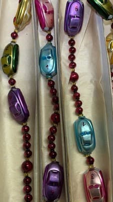 Christopher Radko Glass Car Garland Czech Republic w/ Original Box - Thumbnail 9