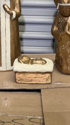 Neiman Marcus Vintage Handcrafted Nativity Set Joseph Mary Baby Jesus w/ Box - Thumbnail 5