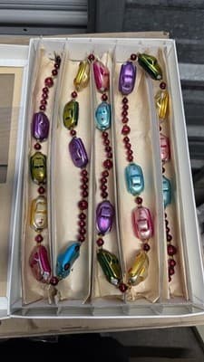 Christopher Radko Glass Car Garland Czech Republic w/ Original Box - Thumbnail 2