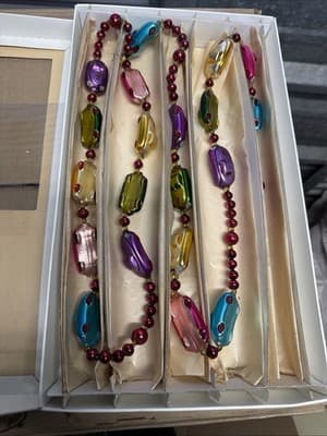 Christopher Radko Glass Car Garland Czech Republic w/ Original Box