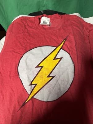The Flash DC Comics Logo T-Shirt Red Graphic Tee Size L - Thumbnail 3