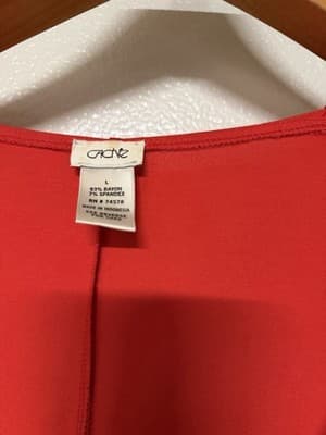 Adrie Red Sleeveless Wrap Dress Size L Rayon Spandex Ruched Side - Thumbnail 2