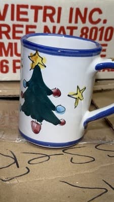 Vietri Natale Christmas Mug Set 6 Pc Hand Painted Italy Boxed - Thumbnail 14