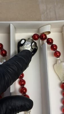 Christopher Radko Panda Glass Garland Ornament Red Beads Boxed - Thumbnail 9