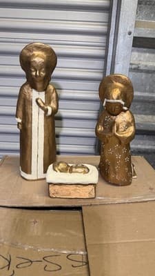 Neiman Marcus Vintage Handcrafted Nativity Set Joseph Mary Baby Jesus w/ Box - Thumbnail 7