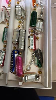Christopher Radko Train Garland w/ Box AS IS READ 2 Cars Damaged” - Thumbnail 9