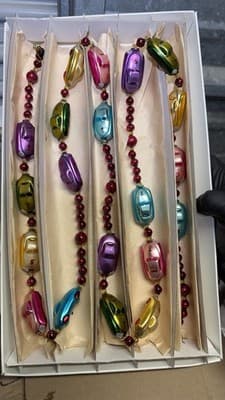 Christopher Radko Glass Car Garland Czech Republic w/ Original Box - Thumbnail 5